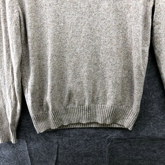 J. Crew Mens 1/4 Zip Sweater Merino Wool Stretch Beige Oatmeal Size M - Picture 4 of 9